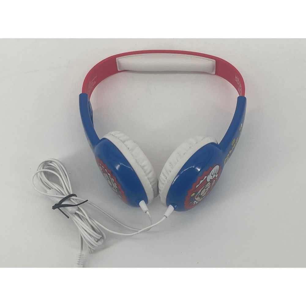 Nintendo Super Mario Wired Headphones Tech 2 Go MO-V125 Kids Blue Red Power-Up